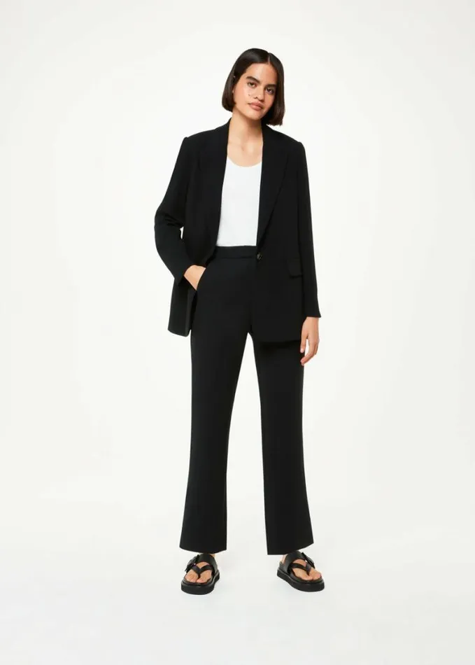 Whistles Crepe Boyfriend Blazer Black Women Coats and Jackets