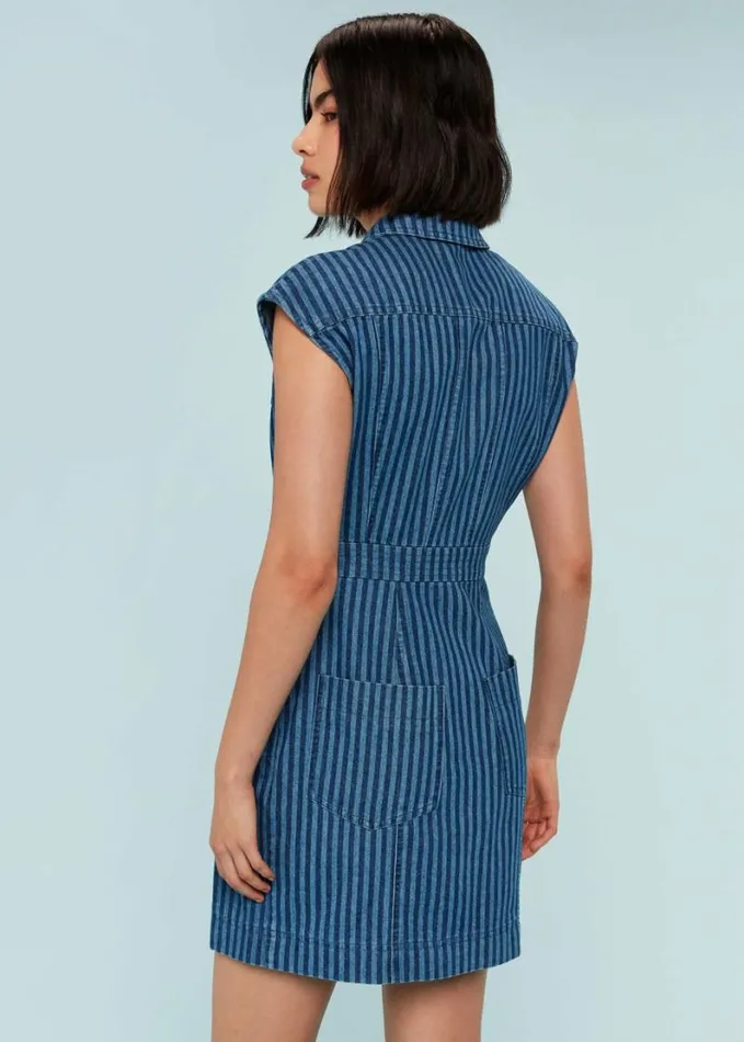 Whistles Denim Bodice Stripe Dress Denim Women Dresses
