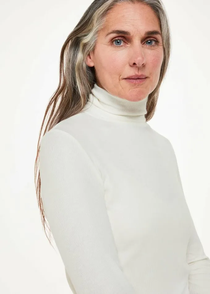 Whistles Essential Ribbed Polo Ivory Women Tops