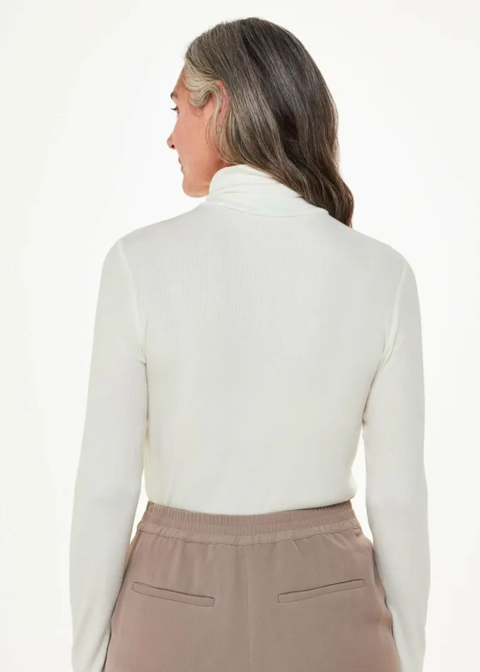 Whistles Essential Ribbed Polo Ivory Women Tops
