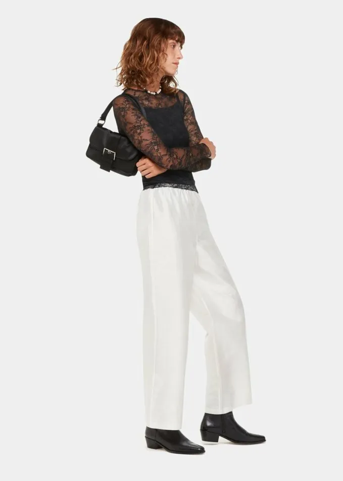 Whistles Hai Agneta Lace Top Black Women Tops