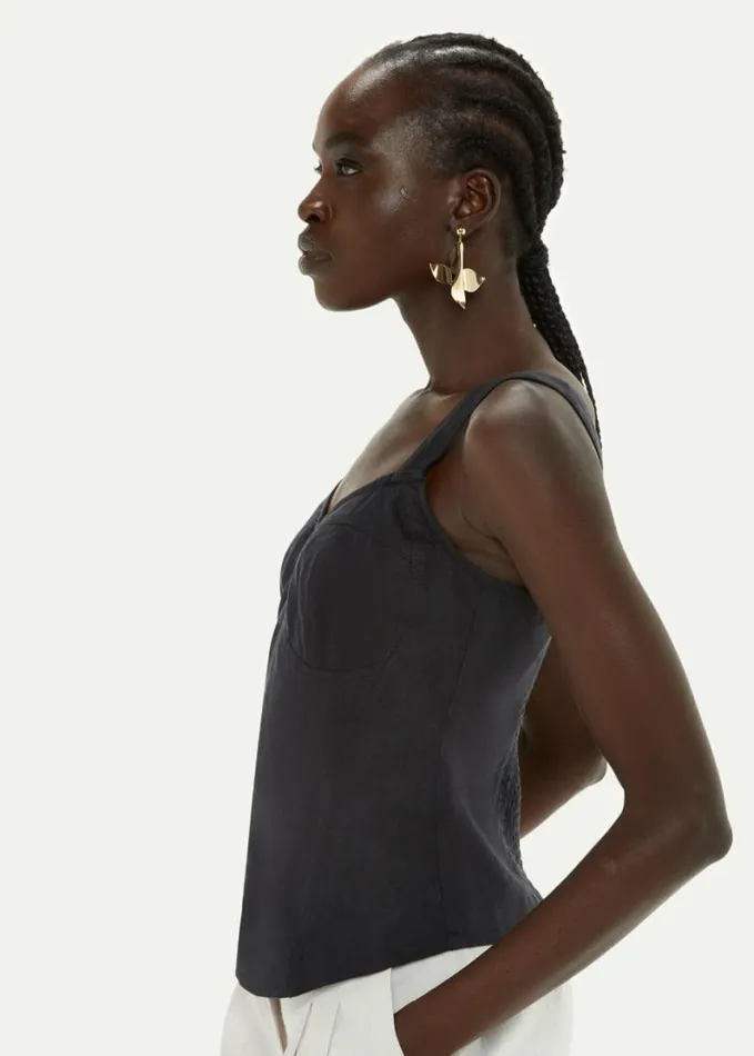 Whistles Lola Bustier Top Black Women Tops