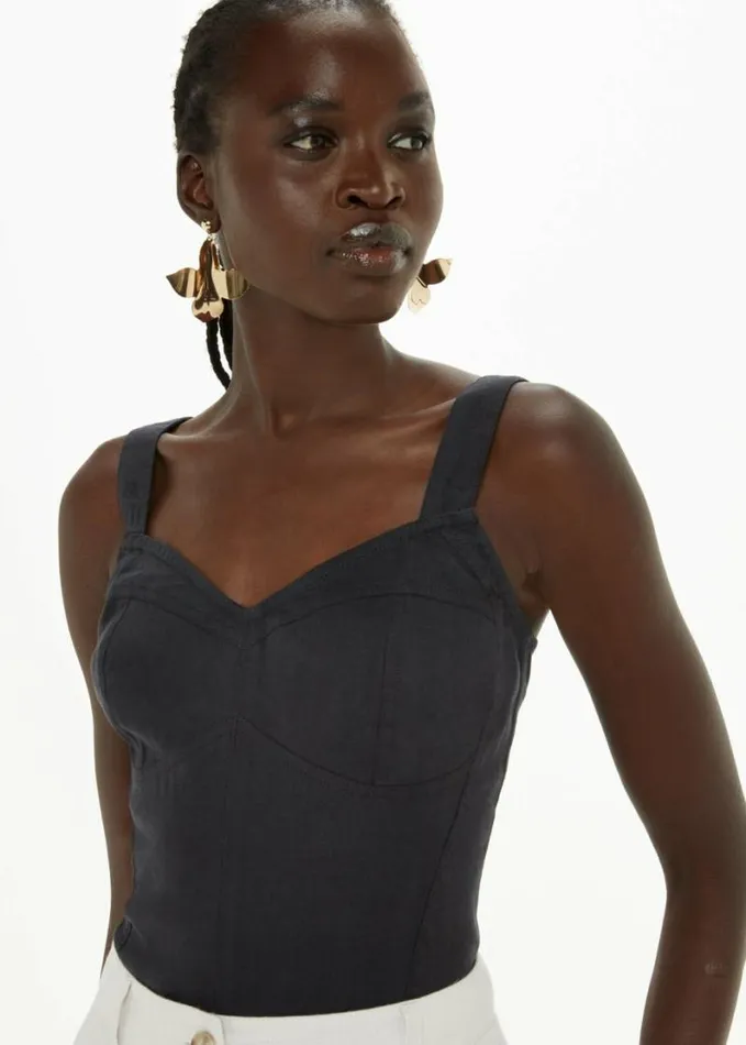 Whistles Lola Bustier Top Black Women Tops