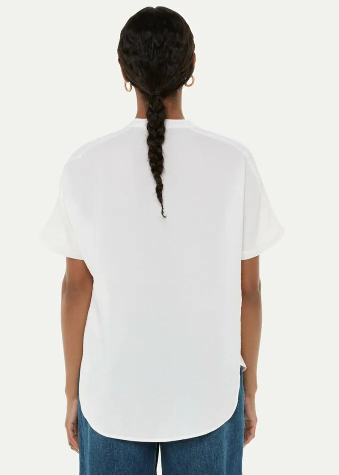 Whistles Maisie Shirred Sleeve Blouse White Women Tops