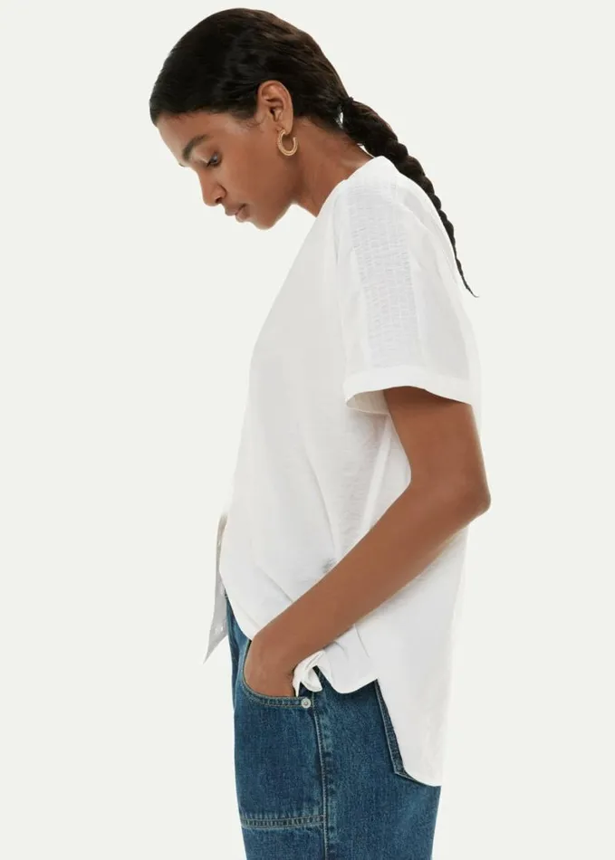 Whistles Maisie Shirred Sleeve Blouse White Women Tops