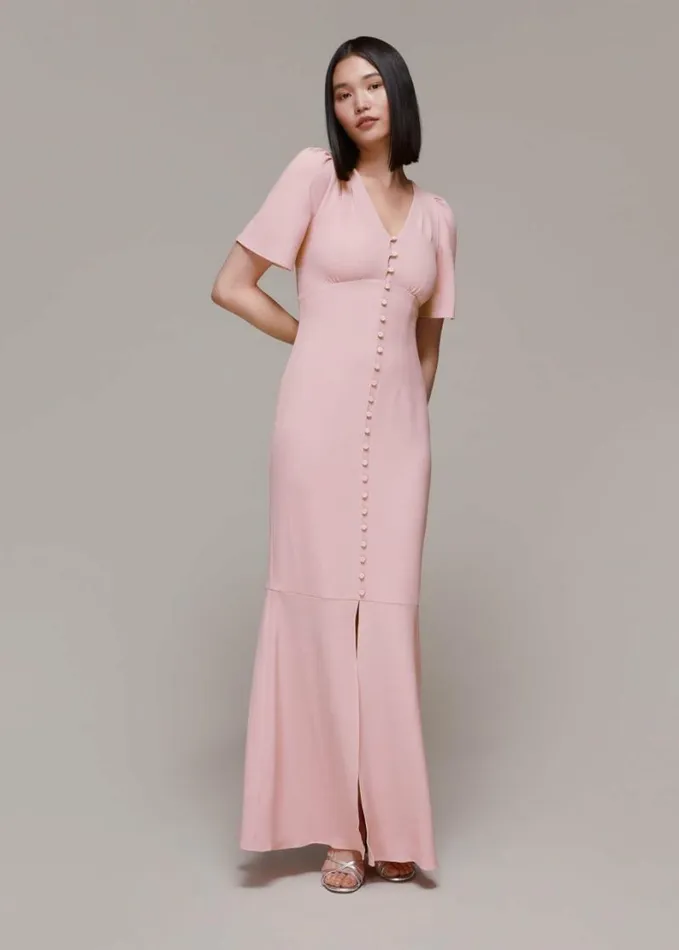 Whistles Molly Maxi Dress Pale Pink Women Bridesmaids