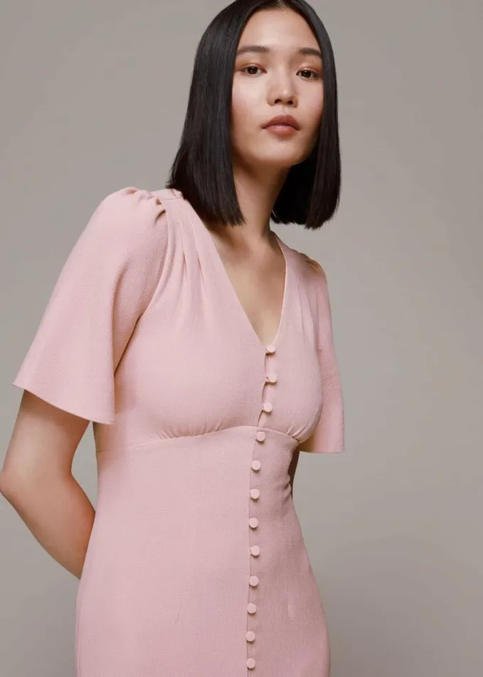 Whistles Molly Maxi Dress Pale Pink Women Bridesmaids