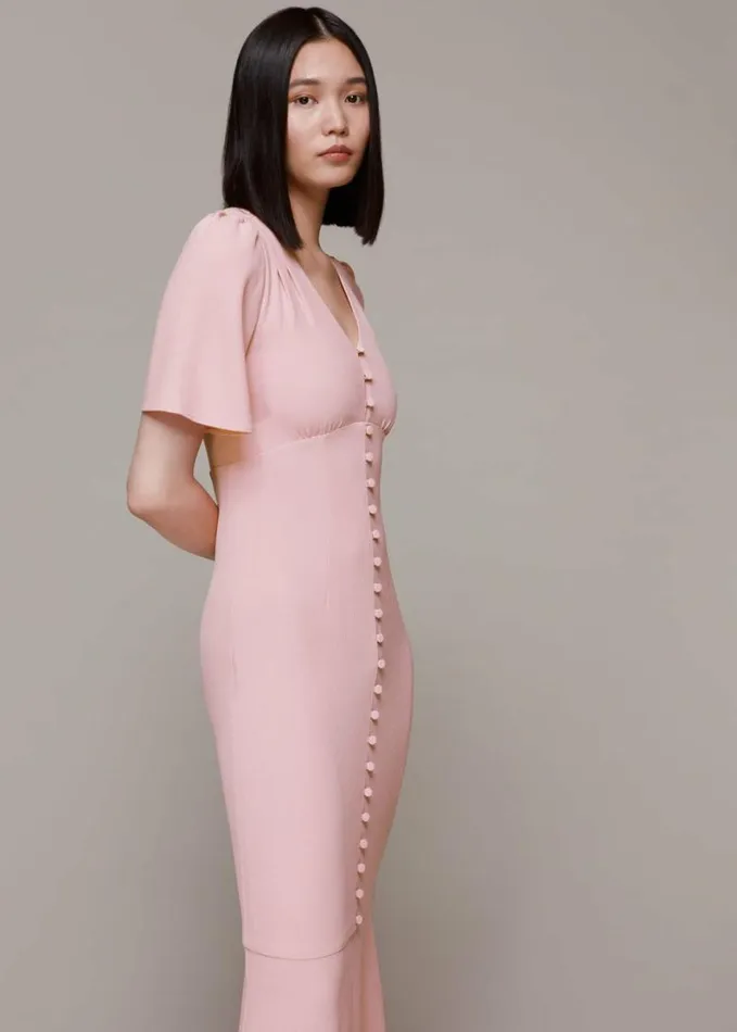 Whistles Molly Maxi Dress Pale Pink Women Bridesmaids