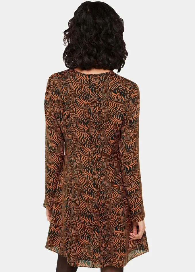 Whistles Optical Wiggle Mini Dress Blackmulti Women Dresses