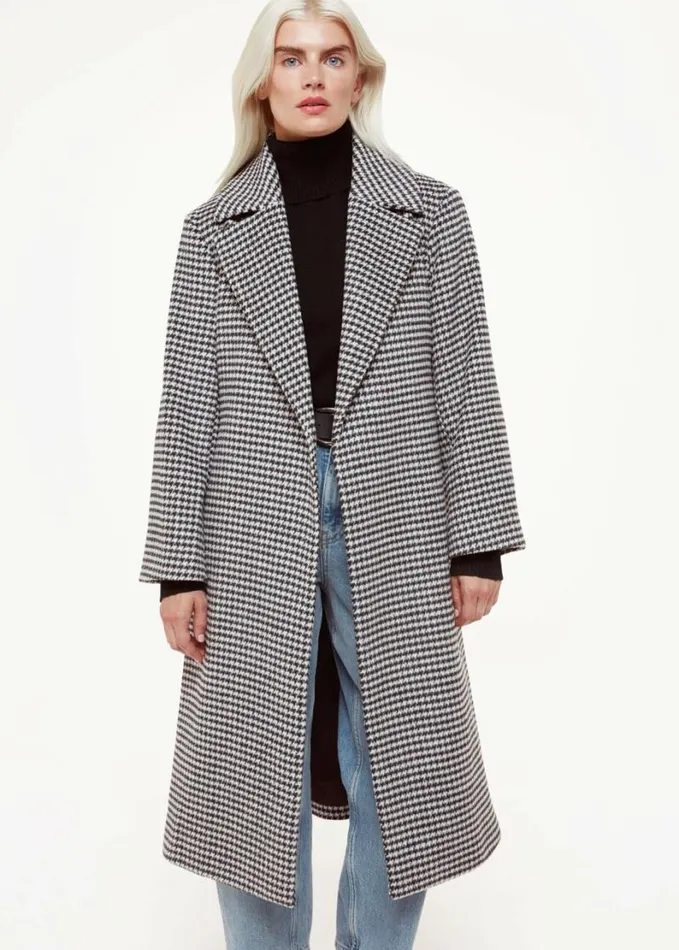 Whistles Petite Celia Houndstooth Wrap Coat Blackmulti Women Petite Coats and Jackets Whistles Petite Celia Houndstooth Wrap Coat Blackmulti Women Petite Coats and Jackets