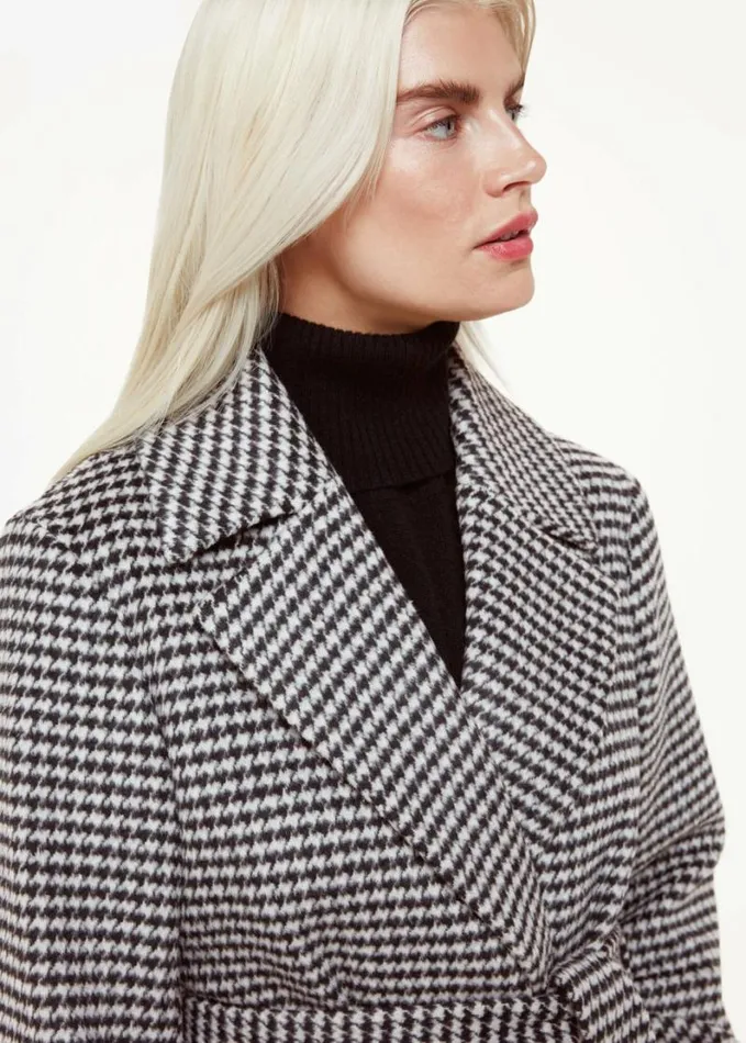 Whistles Petite Celia Houndstooth Wrap Coat Blackmulti Women Petite Coats and Jackets Whistles Petite Celia Houndstooth Wrap Coat Blackmulti Women Petite Coats and Jackets