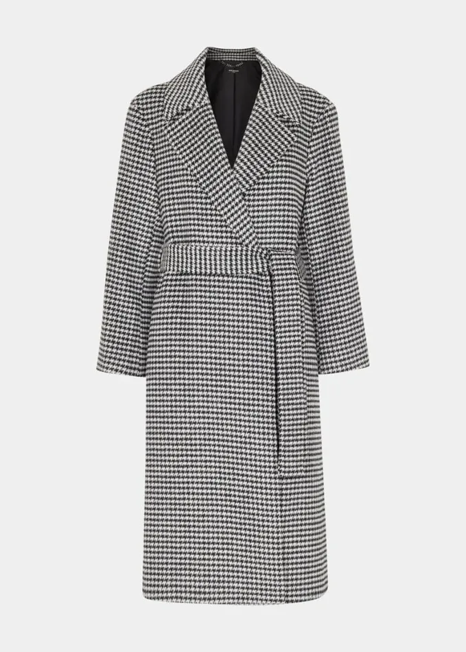 Whistles Petite Celia Houndstooth Wrap Coat Blackmulti Women Petite Coats and Jackets Whistles Petite Celia Houndstooth Wrap Coat Blackmulti Women Petite Coats and Jackets