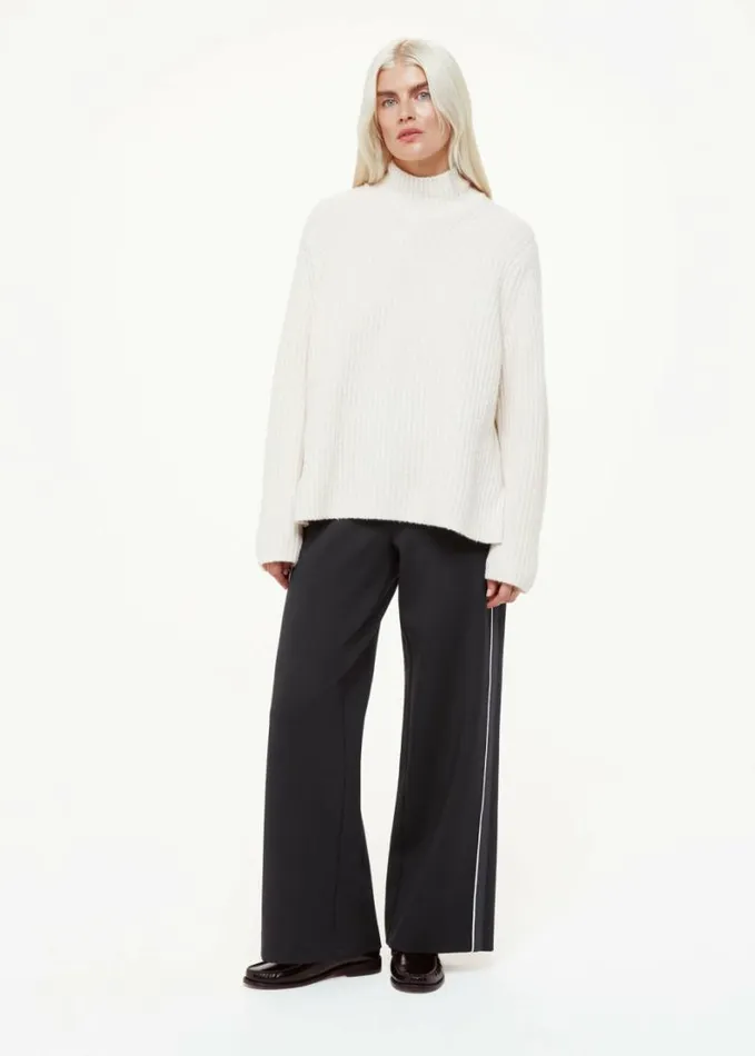 Whistles Petite Edie Side Stripe Ponte Trouser Blackmulti Women Petite Pants and Jeans
