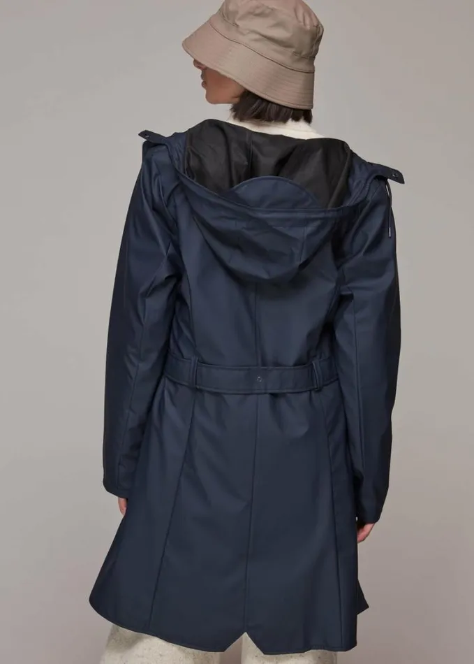 Whistles Rains Curve Jacket Navy Women Coats and Jackets