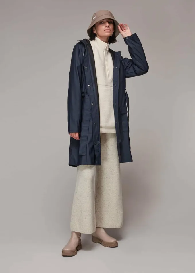 Whistles Rains Curve Jacket Navy Women Coats and Jackets