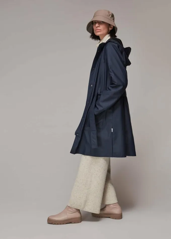 Whistles Rains Curve Jacket Navy Women Coats and Jackets
