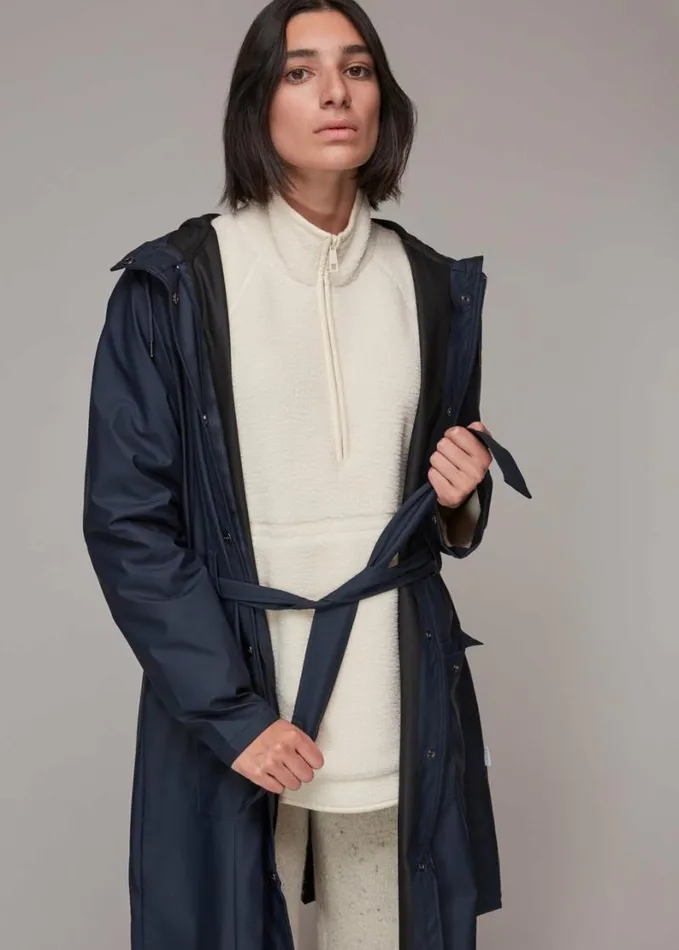 Whistles Rains Curve Jacket Navy Women Coats and Jackets