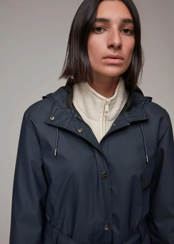 Whistles Rains Curve Jacket Navy Women Coats and Jackets