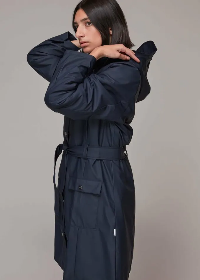 Whistles Rains Curve Jacket Navy Women Coats and Jackets