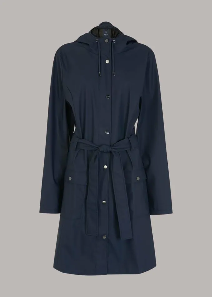 Whistles Rains Curve Jacket Navy Women Coats and Jackets