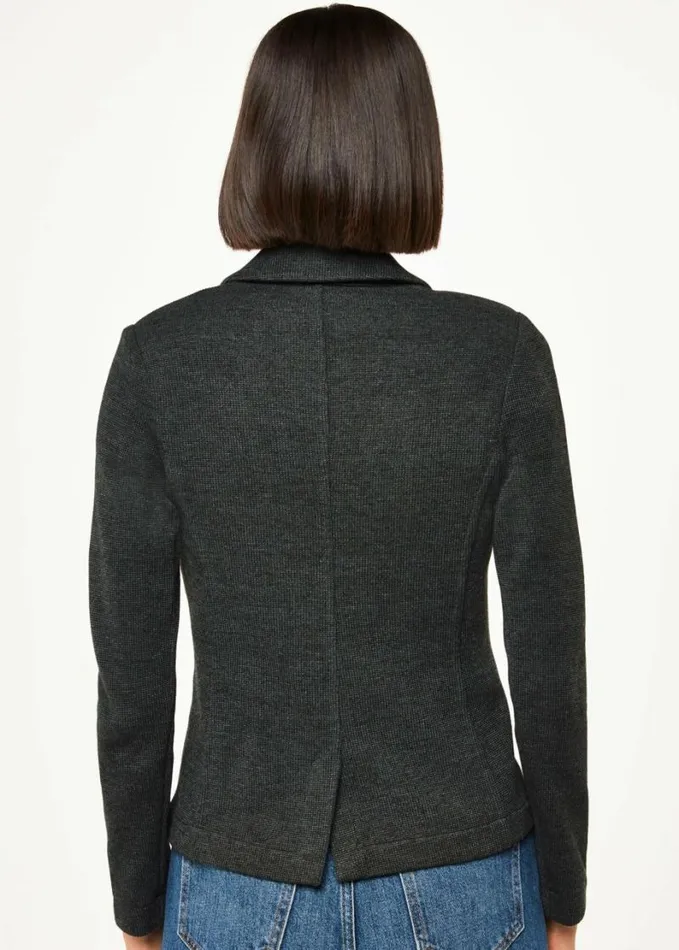 Whistles Slim Jersey Jacket Dark Grey Women Coats and Jackets