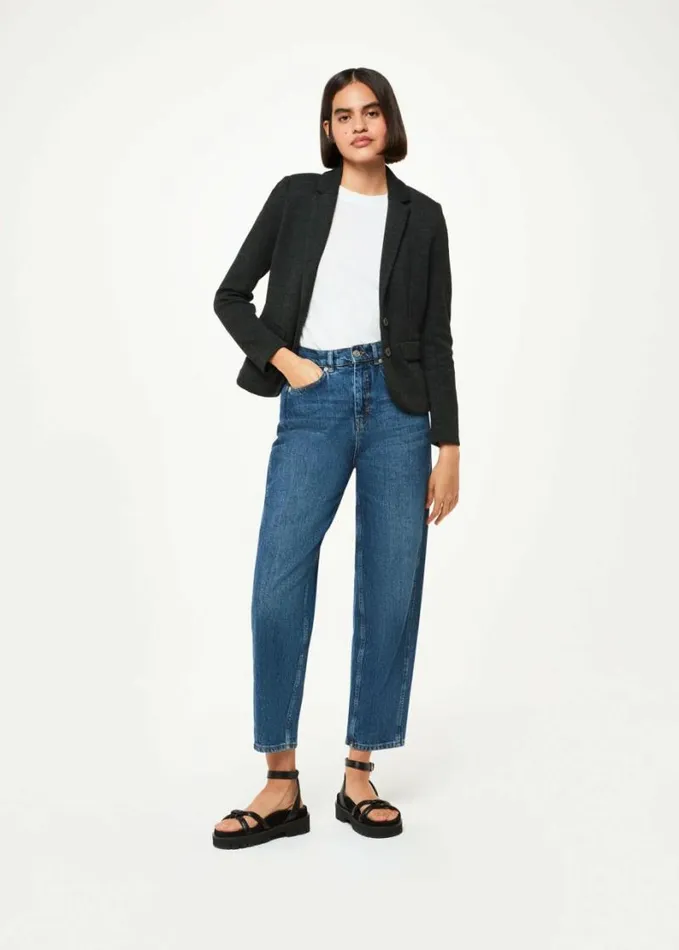 Whistles Slim Jersey Jacket Dark Grey Women Coats and Jackets