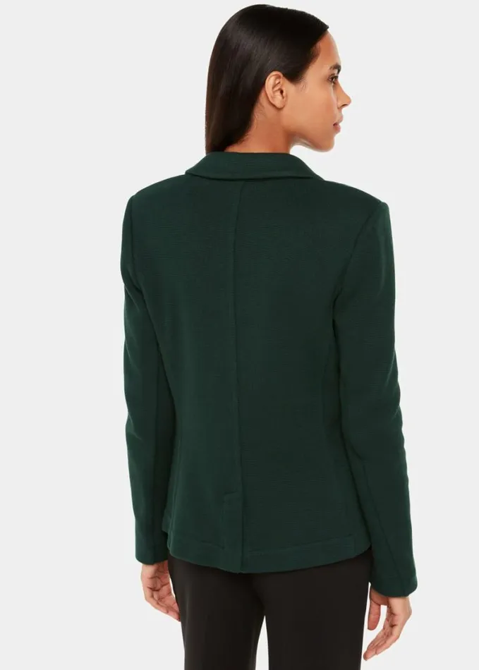 Whistles Slim Jersey Jacket Forest Green Women Coats and Jackets