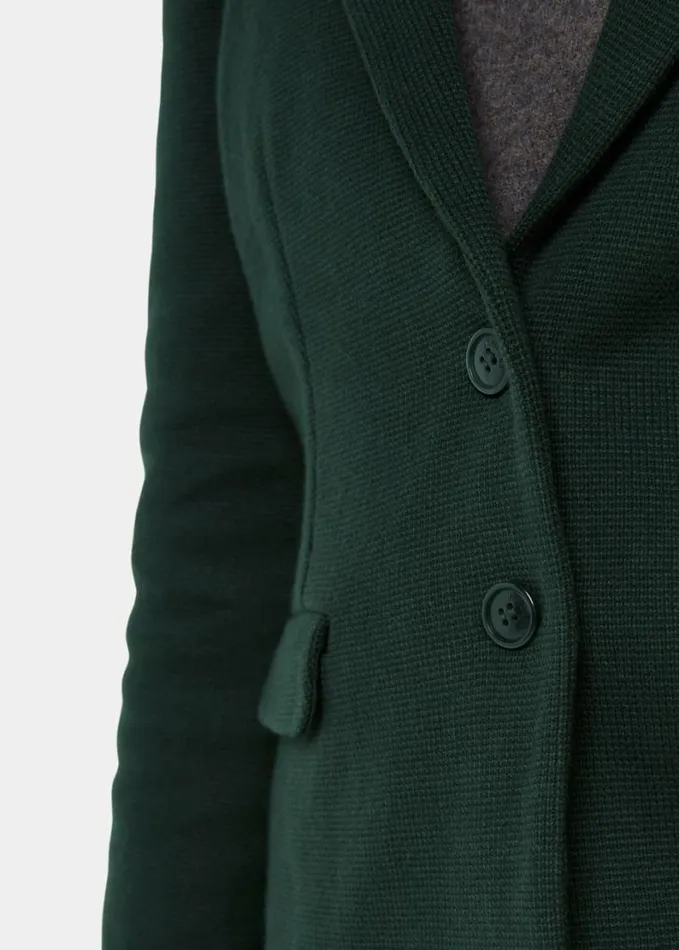 Whistles Slim Jersey Jacket Forest Green Women Coats and Jackets