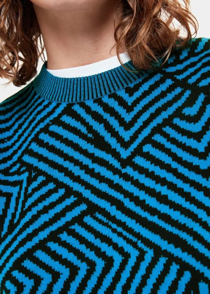 Whistles Striped Corners Jacquard Tank Bluemulti Women Sweaters and Cashmere Whistles Striped Corners Jacquard Tank Bluemulti Women Sweaters and Cashmere