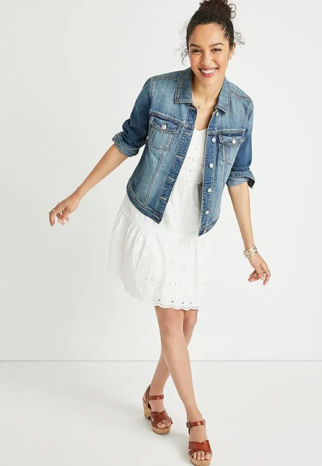 White Eyelet Lace Button Front Mini Dress Women Maurices Dresses and Jumpsuits