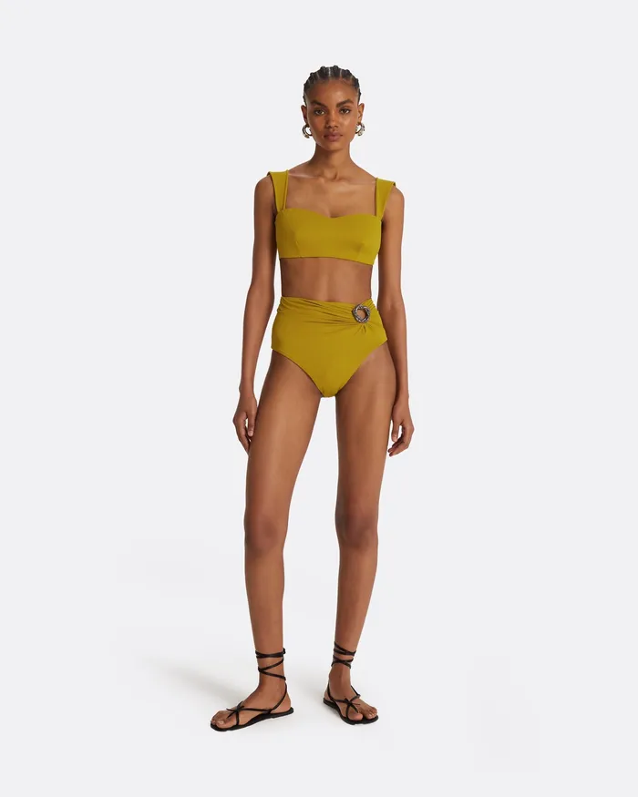 Willa Chartreuse Bikini Top Chartreuse Swimwear Safiyaa Women