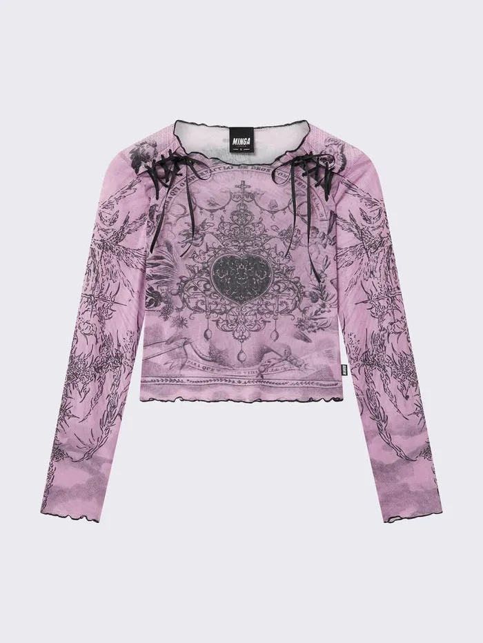 Willa Lace Up Mesh Top Women Minga London Tops and TShirts