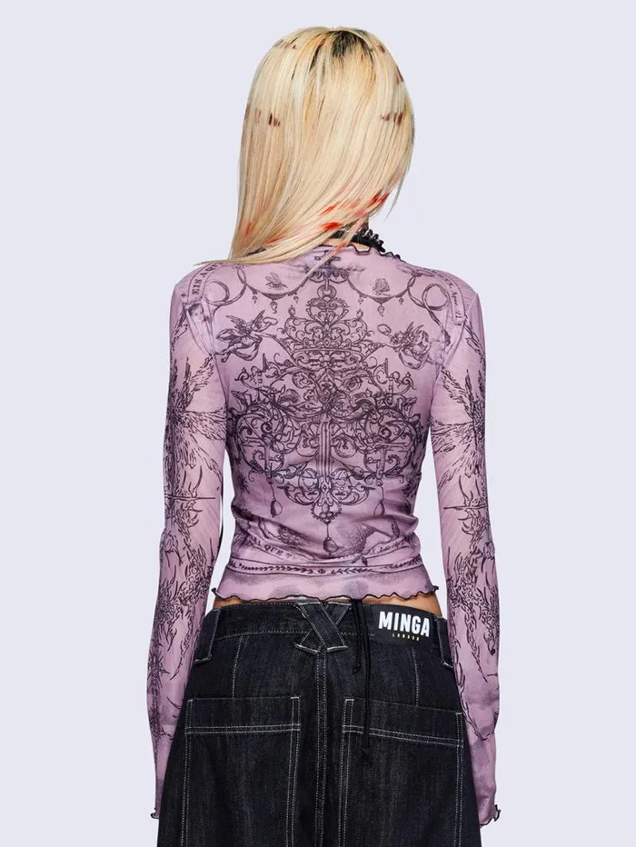 Willa Lace Up Mesh Top Women Minga London Tops and TShirts