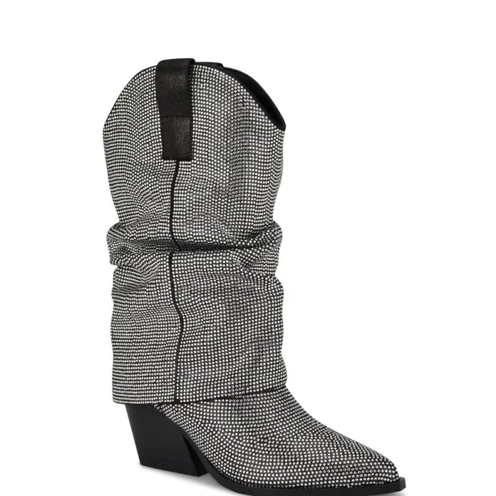 Wilton Western Boots Pewter Women Nine West Boots and Booties Wilton Western Boots Pewter Women Nine West Boots and Booties