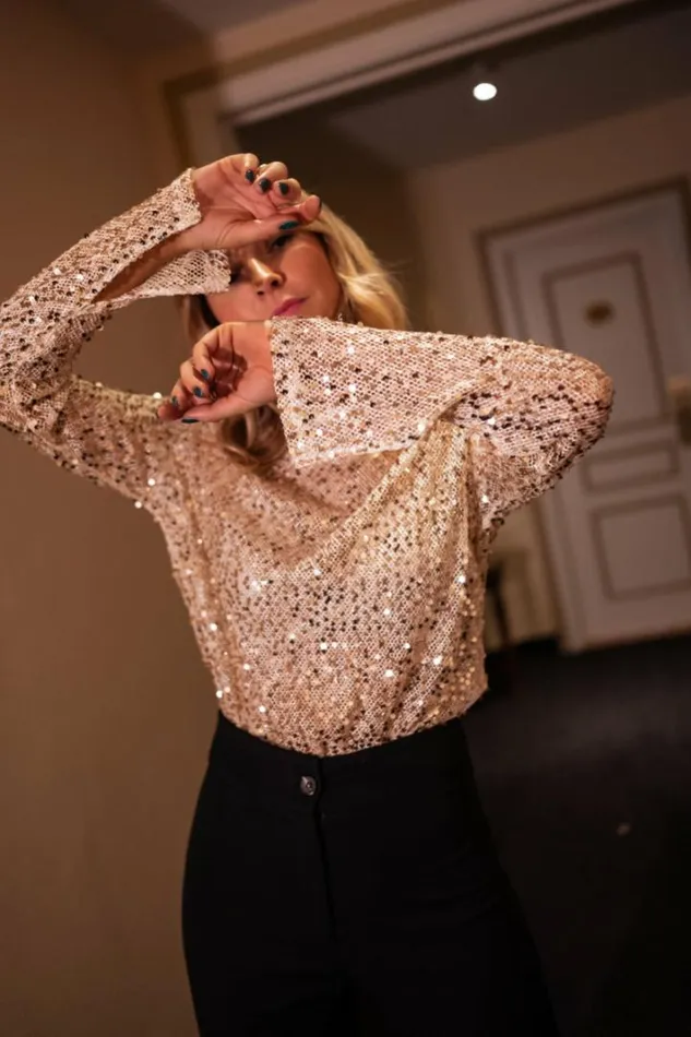 Women039s Clothing Blouses Easy Clothes Golden Glittery Armella Blouse