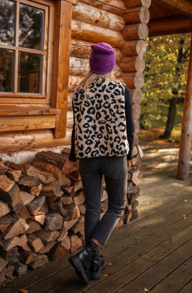 Women039s Clothing Cardigans Easy Clothes Leopard Sleeveless Abby Cardigan
