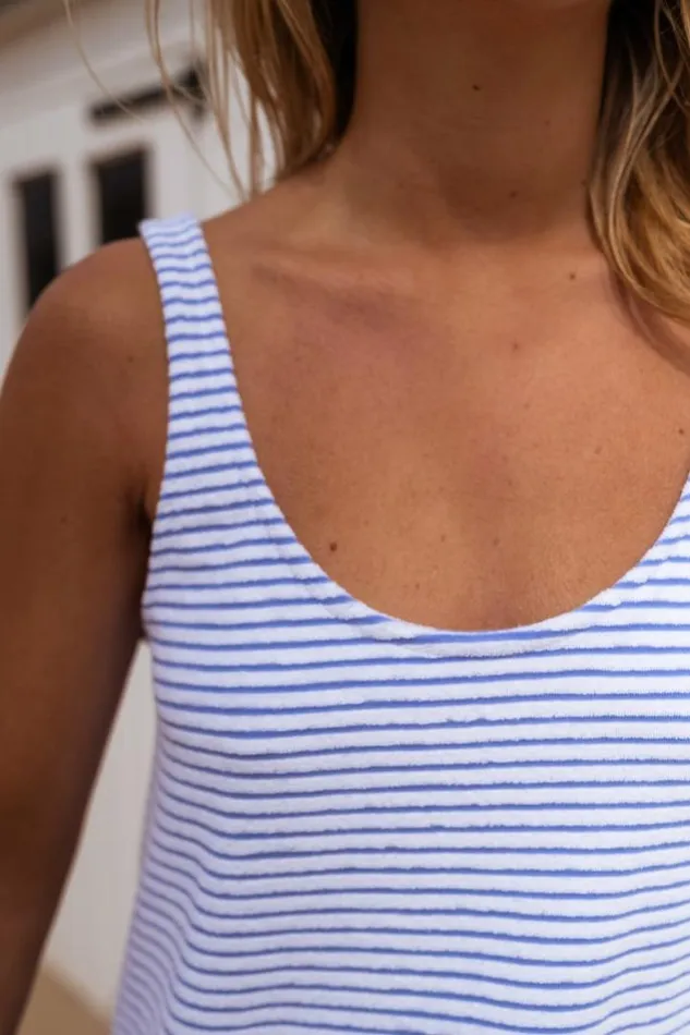 Women039s Clothing Dresses Easy Clothes Blue And Ecru Striped Terry Lovy Dress Blueecru Women039s Clothing Dresses Easy Clothes Blue And Ecru Striped Terry Lovy Dress Blueecru