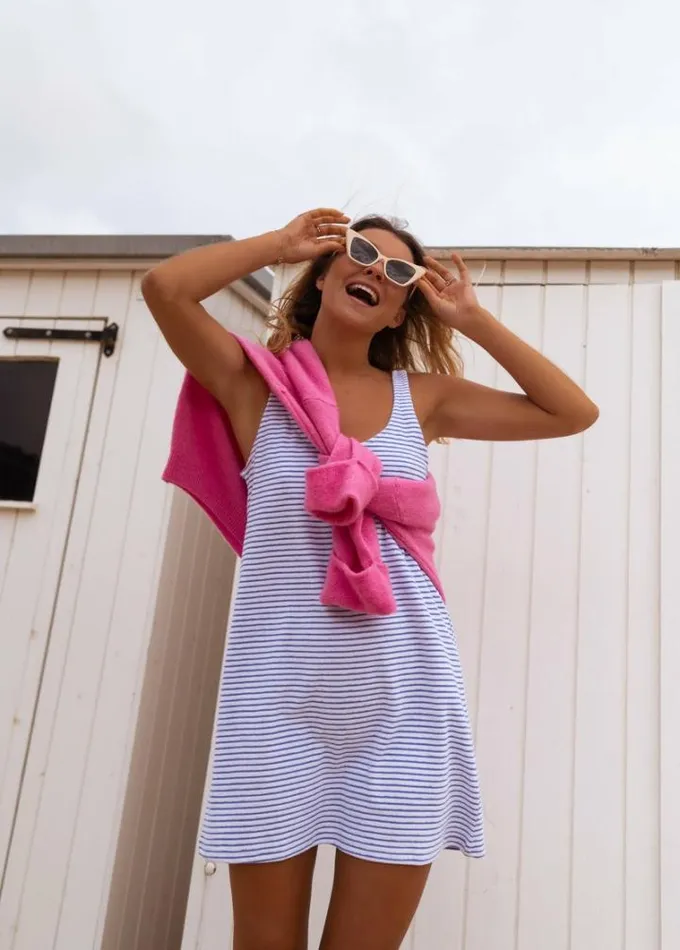 Women039s Clothing Dresses Easy Clothes Blue And Ecru Striped Terry Lovy Dress Blueecru Women039s Clothing Dresses Easy Clothes Blue And Ecru Striped Terry Lovy Dress Blueecru