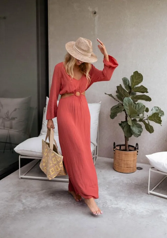 Women039s Clothing Dresses Easy Clothes Brick Amery Dress Brick