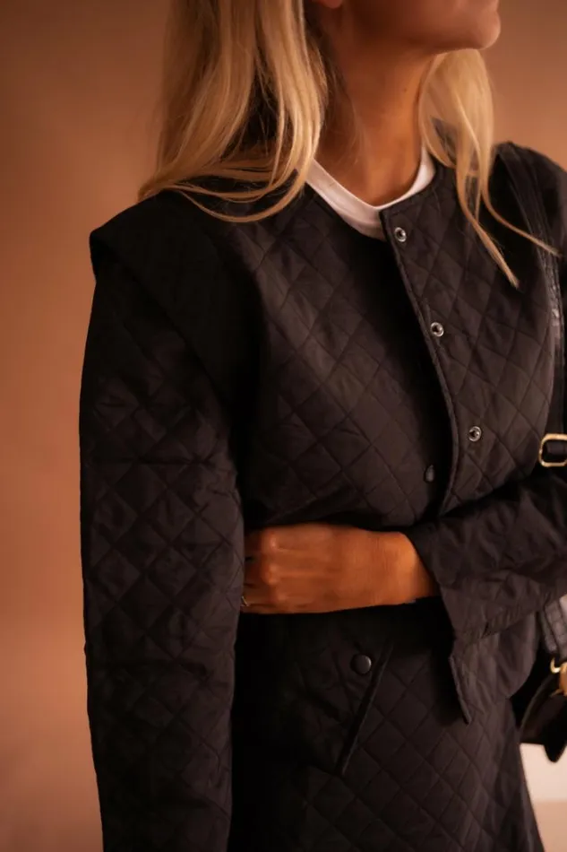 Women039s Clothing Jackets Easy Clothes Black Quilted Maina Jacket