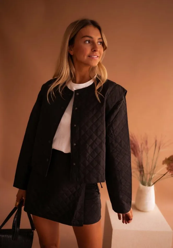 Women039s Clothing Jackets Easy Clothes Black Quilted Maina Jacket