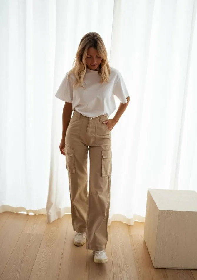 Women039s Clothing Pants and Jeans Easy Clothes Beige Laurel Cargo Pants