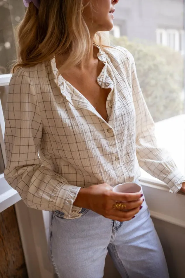 Women039s Clothing Shirts Easy Clothes Checkered Blandine Shirt Women039s Clothing Shirts Easy Clothes Checkered Blandine Shirt