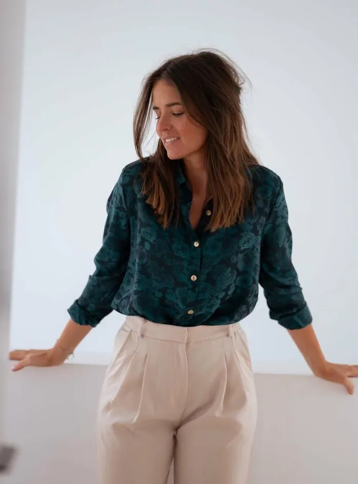 Women039s Clothing Shirts Easy Clothes Green And Blue Paula Shirt