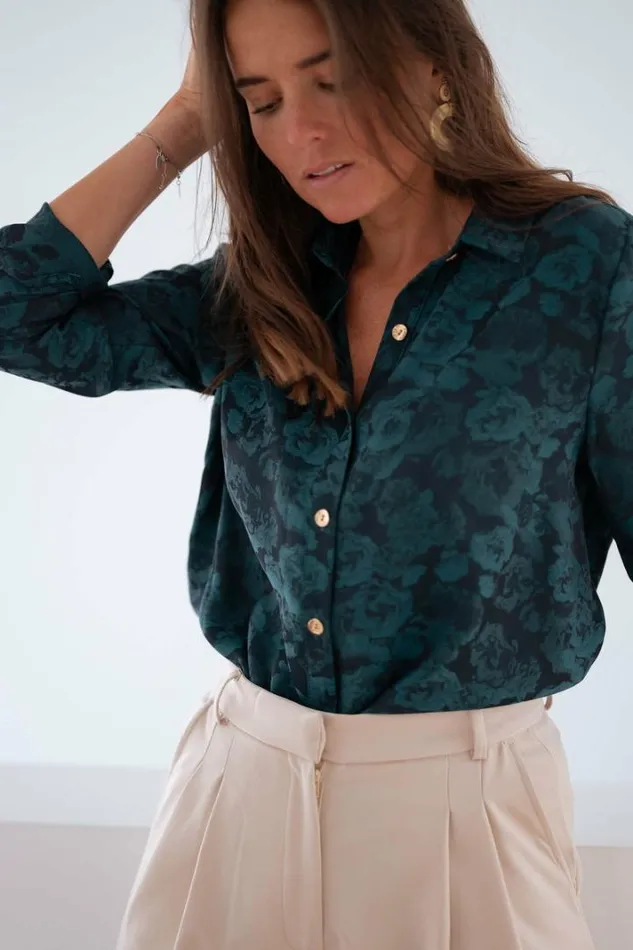 Women039s Clothing Shirts Easy Clothes Green And Blue Paula Shirt