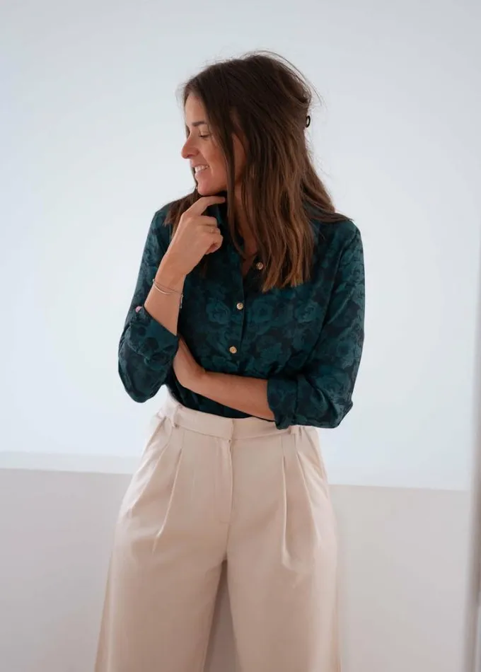 Women039s Clothing Shirts Easy Clothes Green And Blue Paula Shirt