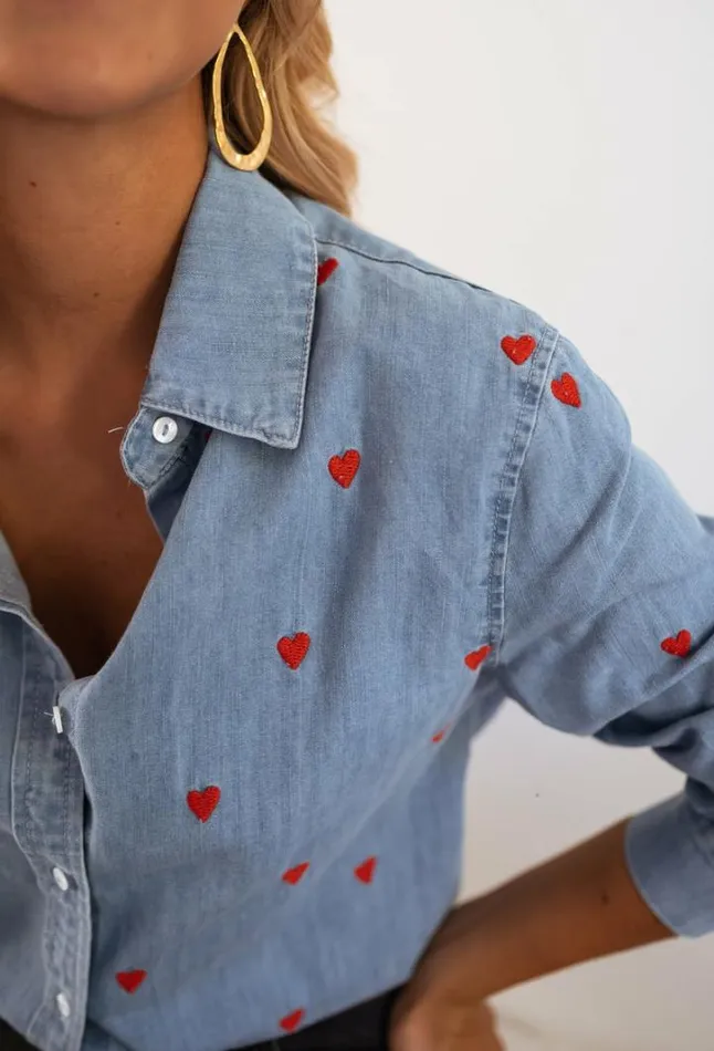 Women039s Clothing Shirts Easy Clothes Jack Heart Patterned Shirt