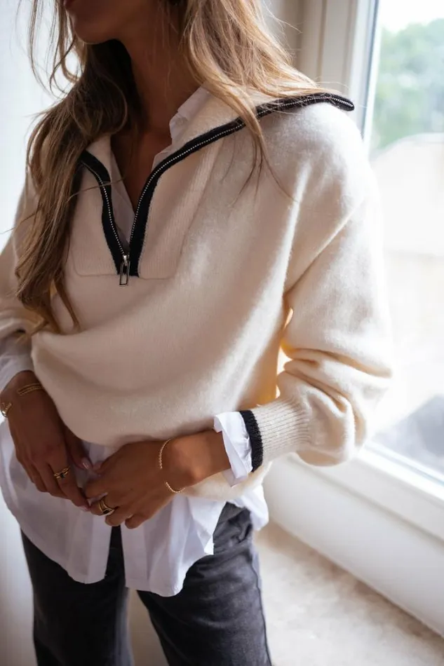 Women039s Clothing Sweaters Easy Clothes Ecru Pola Sweater