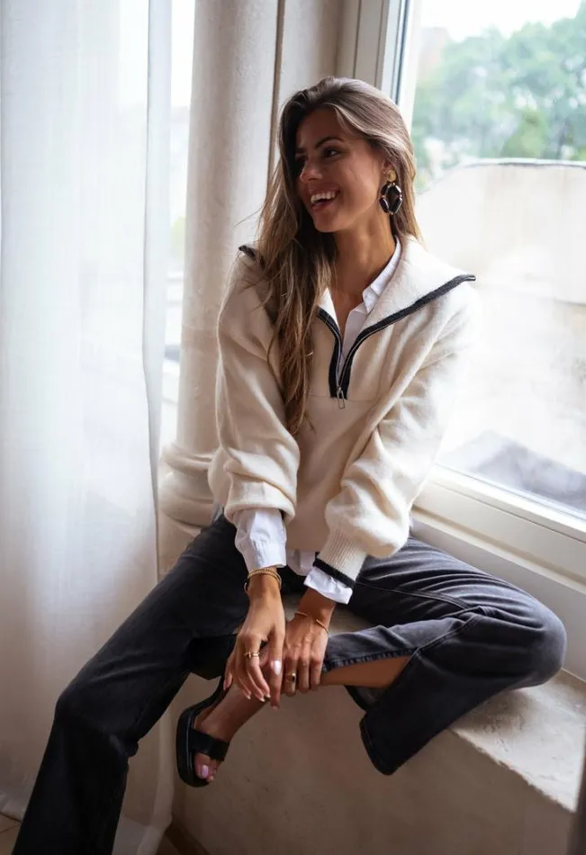 Women039s Clothing Sweaters Easy Clothes Ecru Pola Sweater Women039s Clothing Sweaters Easy Clothes Ecru Pola Sweater