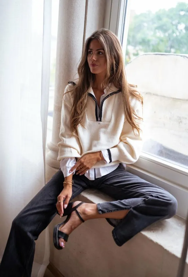 Women039s Clothing Sweaters Easy Clothes Ecru Pola Sweater Women039s Clothing Sweaters Easy Clothes Ecru Pola Sweater